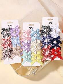 12个可爱蝴蝶结蕾丝发夹，适合日常佩戴 - 彩色 - 查看 4