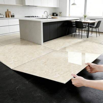 10pçs Piso Vinílico Autocolante Mármore 60x60cm Impermeável