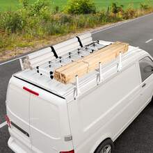Trailer Ladder Rack, 54" 3 Crossbars Ladder Roof Rack, Heavy-Duty Steel Van Roof Ladder Rack, 800 Lbs Capacity Van Ladder Rack With Straps, Fit For Ford Transit 150, 250, 350, 2015-2022 - Square Tube 800 Pounds - View 1