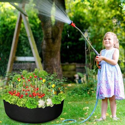 15/50/100 Gallon Raised Planting Bed Round Garden Grow Bags Heavy Duty Breathable Fabric Raised Planter Container For Gardening Vegetables Herbs And Plants Outdoor