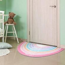 1PC Rainbow Doormat, Welcome Doormat, Semi-Circular Rug Printed With Inspirational Quotes, Bohemian Style, Non-Slip And Stain-Resistant, Suitable For Children's Rooms And Classrooms (Neutral Color). Children's Day. - Pink Pastel - View 5