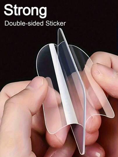 10/50/2pcs Transparent Heavy Duty Double-Sided Tape, 6cm/2.36in Large Thick Nano No-Trace Clear Adhesive Tape. Suitable For Tool Storage, Space-Saving, No Need For Drilling Or Nails, Applicable To Plastic, Glass, Metal, Stone And Gypsum Board Surfaces