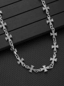 1件朋克嘻哈十字链项链，哥特风格男士派对配饰 - 項鍊 - 查看 4