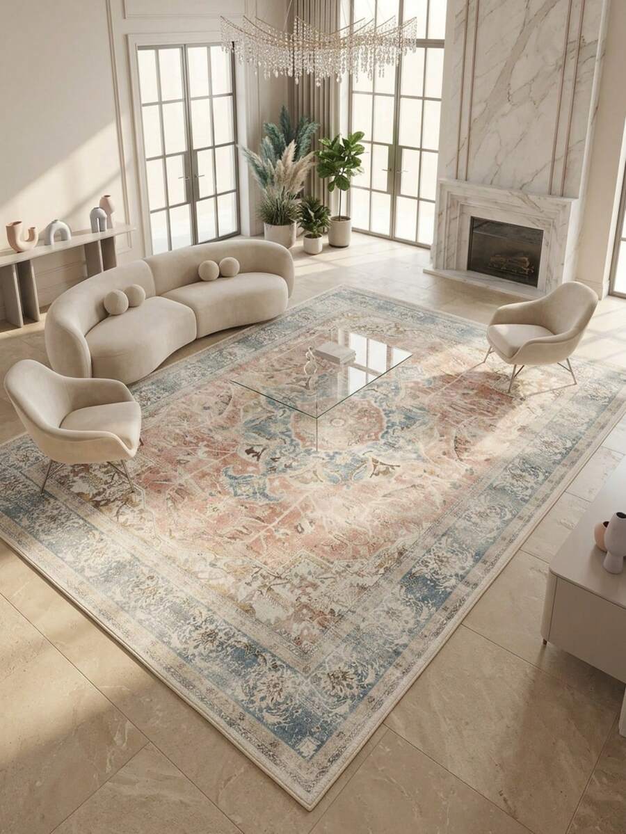 1 tấm thảm trang trí kiểu Ba Tư cổ điển - họa tiết hoa và sọc phong cách Bohemian, thích hợp cho phòng tắm, nhà bếp, lối vào, hành lang, đầu giường, phòng khách, phòng ngủ, có thể giặt máy, chất liệu giả len mềm mại, trang trí nhà cửa. - P - Xem 1
