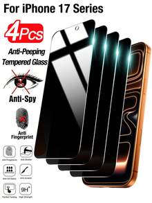 Yezodawee 4片装防刮防窥钢化玻璃屏幕保护膜，适用于 17/16/15/14/13/12/11 Pro/XR/X/XS Plus，全屏覆盖，防指纹，周年纪念日及春节礼物的理想之选 - 黑色 - 查看 24