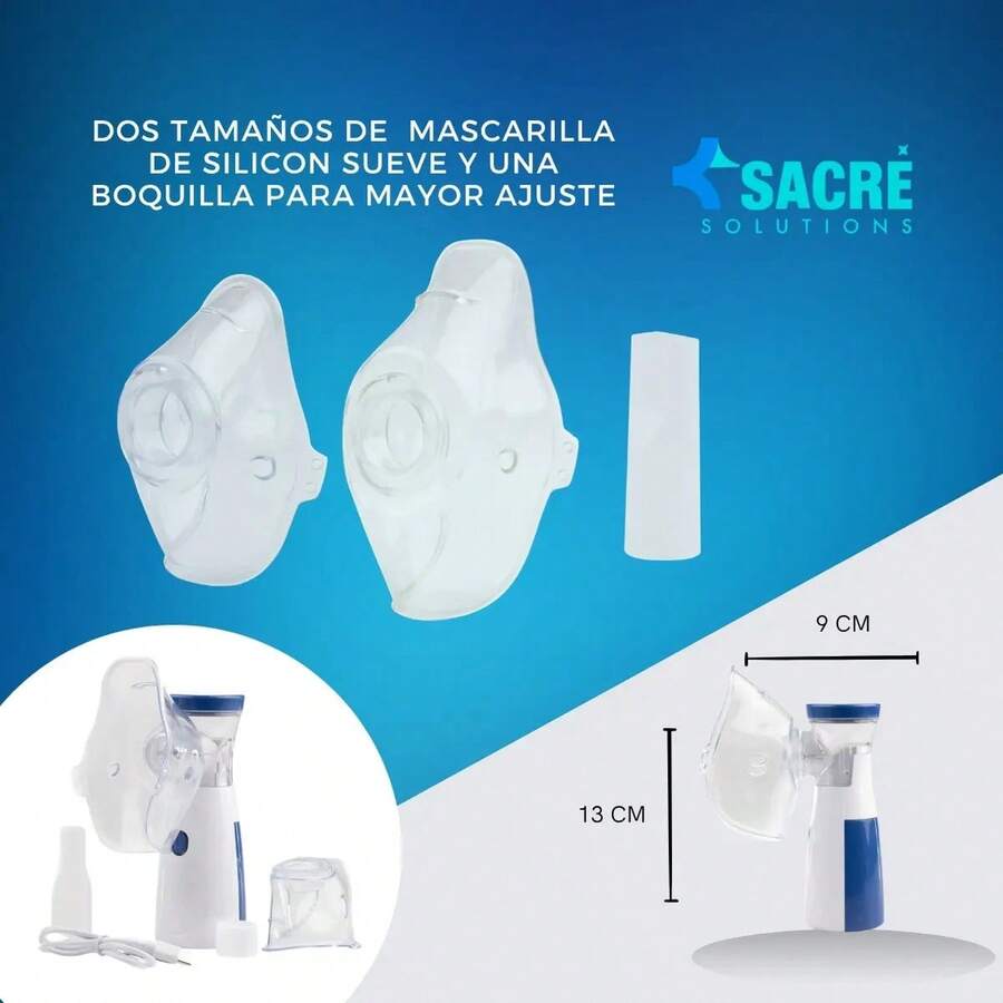 Nebulizador Inalámbrico Ultrasónico Nebulizer Inalador Nebulizador Sacre Solutions - Azul - Ver 1