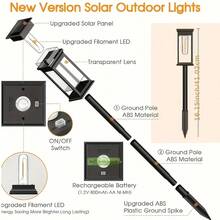 [Large] 2/4/Outdoor Solar Rectangular Hollow Lawn Light, ABS Resin Garden Street Lamp Decoration, Night Waterproof Hollow Solar Ground Spike Light (500mAh), Landscape Projection Pattern Light, Lighting Decoration, Perfect For Road Lawns, Garden Courtyards, Driveway Path Lights - Warm Light - 暖白光 - 查看 4
