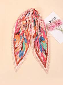 1 chiếc khăn bandana đa năng dành cho nữ, in họa tiết nhăn, thích hợp để quàng cổ, buộc tóc, trang trí túi xách, dùng được cho mọi mùa. - Hồng - Xem 2