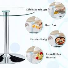 Modern Minimalist Glass: With A Length Of 85 Cm And An Even Height Of 76 Cm, It Is The For A Light Luxury Structure. - Silver, Transparent - View 5