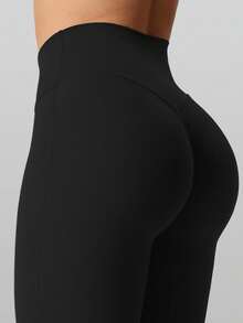 RUNONWHEELS 5 Women's Seamless Yoga Outdoor Flare Pants, High Waist Tummy Control Lifting Pants Spring - Black - View 4