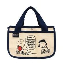 SNOOPY 可爱卡通史努比午餐手提袋，大容量多功能帆布手提包 - A - 查看 11