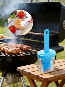 1pc Oiling Brush, Silicone Brush With Storage Bottle, Silicone Oiling Tool, Kitchen Oil Brush, Two-In-One Oil Bottle With Silicone Oiling Brush, Very Suitable For Cooking Vinegar, Sauces, Barbecues And Frying, Heat-Resistant Kitchen Brush, Suitable For Application, Grill Baking, Baking And Pancakes, Non-Detachable Kitchen Sauce Brush, Kitchen Tool, Colors And Styles Are Randomly Dispatched - Multicolor - View 5