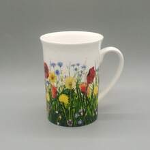 1 pieza Taza de porcelana de hueso fina de 400ml, 5 diseños de patrones florales, adecuada para uso diario o como regalo para amigos - Multicolor - Ver 16
