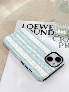 1 Phone Case, Does Not Include Lanyard Or Stand. 2-In-1 Phone Case, Shockproof, With Or Without A Bow, Floral, Striped, Or Plaid Design, With A Sparkly Lace Bow, Soft Film And Hard Shell, Compatible With 11/12/13/14/15/16/17 Pro, International Version, Not The Domestic Version, Spring Pastel Color. - 多色 3 - 查看 4
