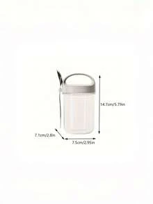 14.54oz Large Capacity Glass Storage Cup, Available In Blue, Gray And Yellow, Inverted Leak-Proof Design, Portable Glass Milk Cup, Upgraded Overnight Oatmeal Cup With Lid And Spoon, 2 Pieces Set Includes 1 Cup And 1 Spoon, Suitable For Family Breakfast - Multicolor - View 10