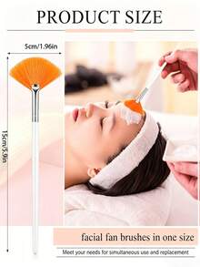 12/9/6/3/1pcs Set Fan-Shaped Soft Bristle Face Mask Brush, Suitable For Exfoliating Mask, AHA Mask, Mud Cream And More - Multicolor - View 2