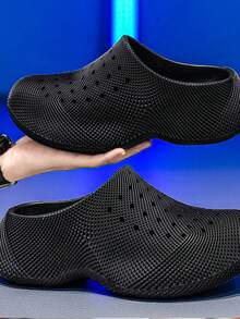 Giày lười nam đục lỗ 3D - màu đen - Xem 1