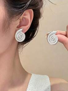Bộ 2-12 chiếc khuyên tai hình sao biển bạc, vỏ sò, thích hợp cho du lịch mùa hè và đeo khi đi nghỉ - Bạc - Xem 4