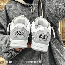 Fashion Casual Skateboard Shoes, Unisex Plus Size 46, Couple Style Sneakers - Light Grey - View 7