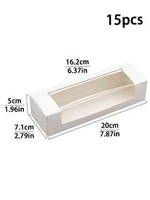5pcs/10pcs/20pcs Rectangular Window Macaron Boxes, Bread Boxes, Dessert Boxes, Donut Boxes, Chocolate Boxes, Candy Packaging Boxes - Paper - View 15