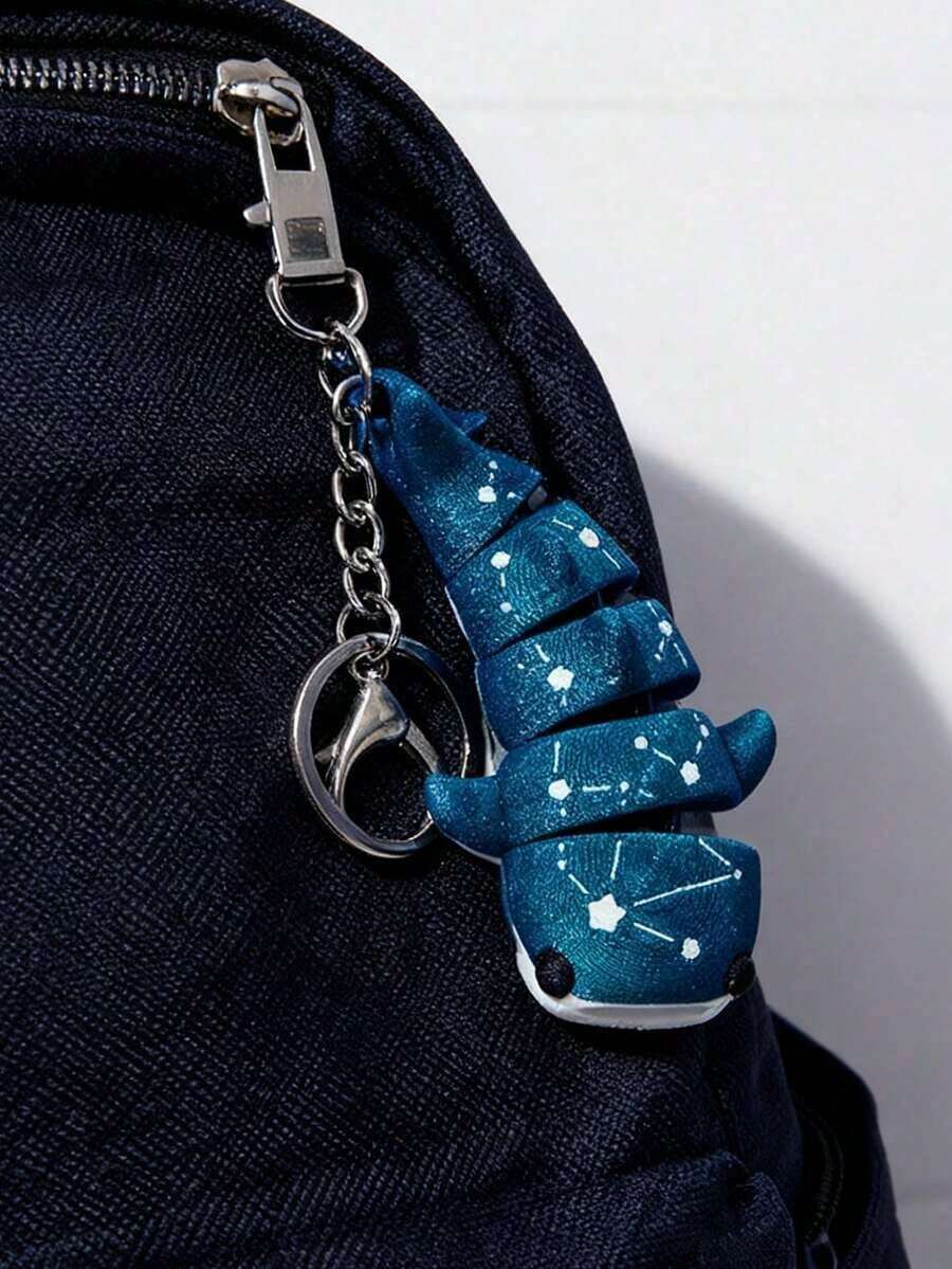 3D Printed Creative Space Shark Keychain Funny Ocean Creature Backpack Pendant Bag Charm Fashion Accessory Gift For Friends Keychain Accessories - Màu xanh lam - Xem 1
