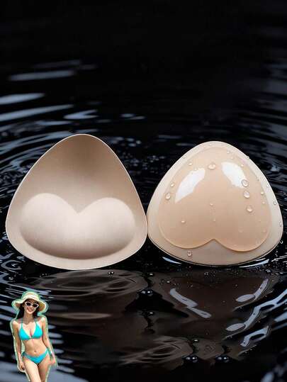 4/2 miếng đệm ngực dày, miếng độn ngực dày dặn, có thể gắn vào áo hai dây hoặc đồ bơi, tạo khe ngực hình trái tim, thoáng khí, lớp lót mút, miếng độn ngực hình tam giác.