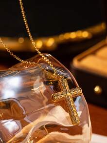 1pc Fashionable Versatile Cross Pendant Necklace, Suitable For Daily Decoration And Wear, Can Be Given As A Prayer, Blessing Gift To Family, Friends And Students - Multicolor - View 5