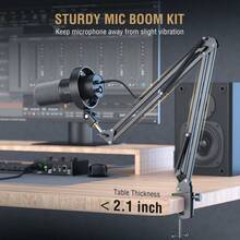 FIFINE K688CT (Versión Global) Kit de micrófono USB con soporte, micrófono vocal de estudio XLR con botón de silencio, perilla de volumen, conector para auriculares para PC, transmisión en vivo, grabación - Ver 9