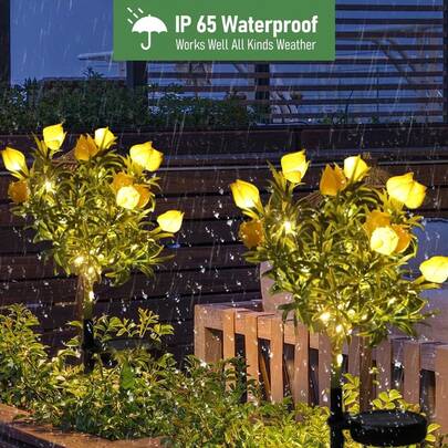 Đèn năng lượng mặt trời ngoài trời - Chống nước IP65, Đèn sân vườn năng lượng mặt trời, Đèn hoa nhài năng lượng mặt trời, Trang trí trong nhà, Trang trí nhà cửa ngày của Mẹ, Trang trí sân vườn ngoài trời, Quà tặng ngày của Mẹ