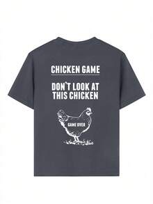 Áo thun ngắn tay cổ tròn in họa tiết phong cách thường ngày cho bé trai tuổi teen, áo mùa hè. - Màu xám đen - Xem 8