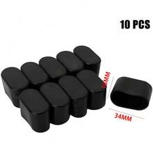 Tapas de goma para patas de silla, cubiertas ovaladas para muebles, pies de mesa, protectores de suelo para silla, escritorio, oficina, 10 piezas STK4 - Negro 25x50 mm - Ver 9