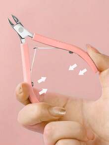 3/2/1 件套角质层钳，专业美甲沙龙，指甲钳，嵌甲剪，防滑手柄，不锈钢角质层钳，指甲修剪工具套装，不锈钢指甲钳，指甲护理套装，角质层去除套装，指甲角质层推，美甲修脚套装 - 粉色 - 查看 4