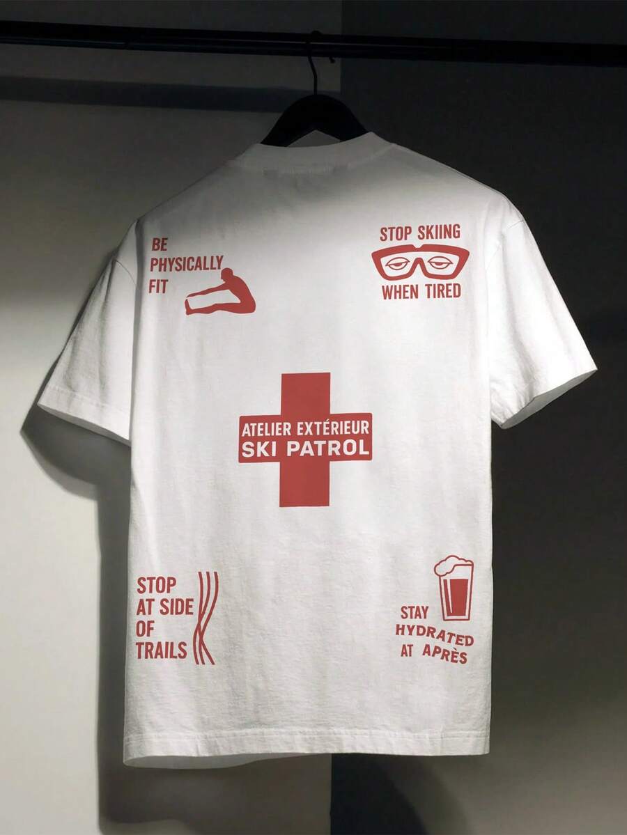 男士新款时尚嘻哈印花T恤 - 白色 - 查看 1