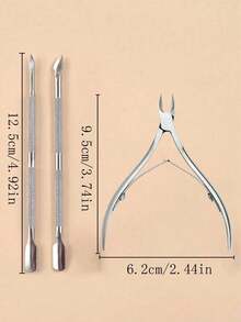 3 pezzi Set di forbicine per cuticole in acciaio inossidabile, strumenti per manicure, strumenti per arte di unghie, per il ritorno a scuola, manicure, strumenti per manicure (per unghie finte), strumenti per la cura delle unghie - Taglia unica - Visualizzare 14