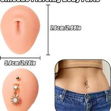 Silicone Piercing Practice Model, Realistic Human Facial Features Ear Nose Mouth Piercing Training Tool - A - View 3