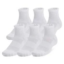 Under Armour Men's White 6 Pack Performance Tech Training Quarter Socks Size 12-15 - White - View 5