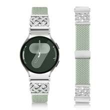 时尚编织表带，兼容三星 Galaxy Watch 7/6/5/4 FE（40mm/44mm）、5 Pro、Watch 4&6 Classic、Active 2、Watch 3（41mm、22mm），优质柔软尼龙磁吸弹力表带，搭配设计师款互扣表扣。 - 中國結磁吸編織款 - 查看 9