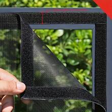 1pc Summer Mosquito Net Curtain, Nano DIY Window Mosquito Net, Portable Installation No Drill Hook And Loop Adhesive Anti-Mosquito Window Screen - Black Mesh With Black Edges - View 4