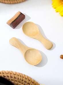 1 Stück/2 Stück/5 Stück/10 Stück natürliche Holz Kleine Löffel mit kurzem Griff, japanische einfache Mehrzweck Holzlöffel für Restaurant, Küche, Gewürze, Kondimente, Tee, Zucker, Marmelade, Eis, Schulmaterial - Mehrfarbig - Übersicht 6