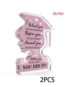 2/1pc 2026 Graduation Decorations, 2026 Graduation Gifts, Graduation Souvenirs, Acrylic Award Plaque, Inspiring Decor, Graduation Ceremony, Graduation Presents - Multicolor - View 9