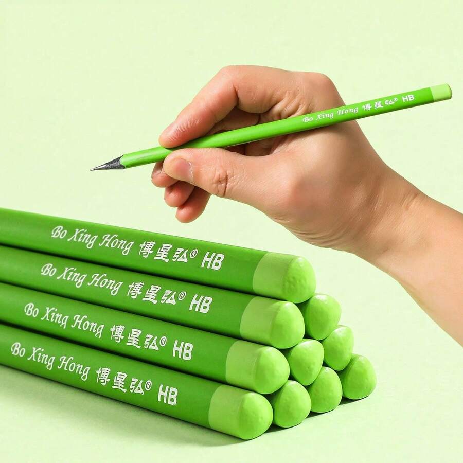 10 chiếc bút chì HB cán gỗ đen, thân xanh - Bút chì vẽ cho học sinh - Bút chì luyện viết không gãy - Bút chì xanh vui tươi - Thích hợp cho học sinh - Quà tặng tựu trường - A - Xem 1