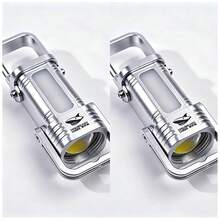 Linterna de llavero LED mini, recargable por USB, impermeable y portátil, adecuada para senderismo al aire libre, iluminación nocturna, iluminación de reparación, autodefensa, rescate de emergencia. Tamaño ultracompacto de solo 9,5 cm, ligero y fácil de llevar. - Luz blanca + luz lateral roja y verde intermitente - Ver 14