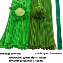 210 pièces Kit d'artisanat de tiges chenille bicolores : 200 cure-pipes et 10 tiges florales dans les séries rose, bleu, violet | DIY convivial pour débutants avec une densité supplémentaire pour des créations satisfaisantes et des cadeaux de fête - 200 cure-pipes bicolores + 10 guirlandes de fleurs - Voir 13