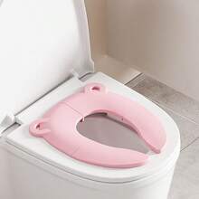 1 pieza Asiento de inodoro plegable para niños, Alfombra de inodoro de viaje para bebés, Cojín de inodoro plegable para hotel y uso al aire libre - Multicolor - Ver 8