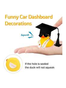 1 pieza Patito amarillo lindo con gafas y gorra de graduación, decoración para coche, decoración divertida de temporada de graduación, patito amarillo con gafas y birrete, diseñado para decorar el salpicadero del coche, flor de graduación y regalo pequeño de fiesta de graduación, decoración de graduación, centro de mesa para fiesta festiva, regalo de graduación - Doctor Pato - Ver 7