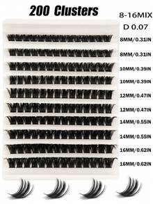 140 cặp mi giả tự dính, độ dài hỗn hợp 8-16mm, không cần keo, mi giả rời mềm mại, nối mi tự dính DIY, mi giả dán sẵn, mi giả cong chữ C giúp mi dài tự nhiên, không cần keo hoặc nước tẩy trang, mi giả, mi giả, mi rời, mi giả. - Xem 3