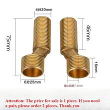 Adaptador de grifo de ducha grueso y alargado, pie curvo en ángulo de cobre, ajuste de ángulo, tornillo excéntrico montado en la pared, 1 Uds. AVJ7 - B3-75mm 1 pieza - Ver 13