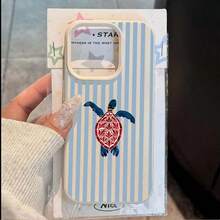 Striped Turtle Design Pattern Phone Case For IPhone 17 Air 11 13 14 12 15 16 Pro Max XS XR 7 8 Plus Shockproof Bumper Cover - White - View 4
