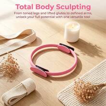 1个普拉提阻力圈，家用腿部肌肉训练器，塑形摆动健身器材，便携式瑜伽魔力圈，瘦腿提臀，男女通用健身环 - 彩色 - 查看 5
