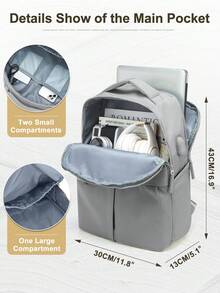 Floless Ba lô du lịch unisex, đáp ứng tiêu chuẩn kích thước hành lý xách tay của hãng hàng không, phù hợp với laptop 14/15.6 inch, thiết kế chống trộm, chống nước, thích hợp cho ký túc xá sinh viên, túi đựng laptop nhỏ gọn, ba lô công sở. - Nhiều màu - Xem 8